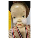 German Bisque Baseball Boy Doll with Removable arms, Approx 28"Tall