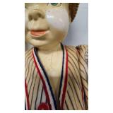 German Bisque Baseball Boy Doll with Removable arms, Approx 28"Tall