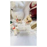Assorted Vintage Christmas Lot with Paper Mache Santa/Snowman