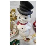 Assorted Vintage Christmas Lot with Paper Mache Santa/Snowman