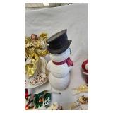 Assorted Vintage Christmas Lot with Paper Mache Santa/Snowman
