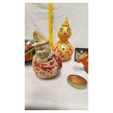 Spin Top, Roly Poly Toys, Wood Movable Kangaroo, Hand Games Lot