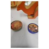 Spin Top, Roly Poly Toys, Wood Movable Kangaroo, Hand Games Lot