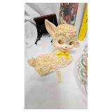 Assorted Vintage, Rubber Lamb, Butter Dish,  Planter, Doll Comb/Brush Set