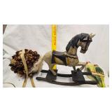 Small Rocking Horse, Roly Poly Bear, Dog Toy, Stone Dish, and Various