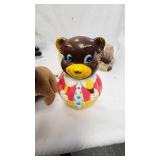 Small Rocking Horse, Roly Poly Bear, Dog Toy, Stone Dish, and Various