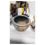 Small Rocking Horse, Roly Poly Bear, Dog Toy, Stone Dish, and Various