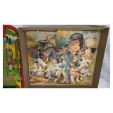 Vintage Sewing Set/Puzzles, Hoop A Loop Game, Spin Top