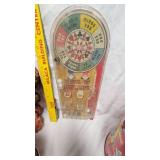 Vintage Wheel of Fortune Game, Hanna Barbara Litho Pail, and Stuffed Anmals