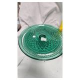 Flower Patter Sug/Creamer, Butter Dish(cracks as Shown), 12" Cake Stand