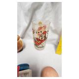 Bunny Covered Dish, Rubber Doll, Rattle, Alvin Chipmunk Glass, Planters