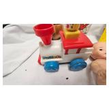 Bunny Covered Dish, Rubber Doll, Rattle, Alvin Chipmunk Glass, Planters