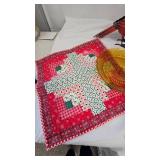 Amberr Glass Serving Tray/Metal Cardinal Sculpture