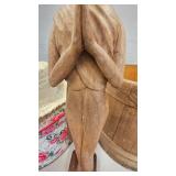 Hat Box, Wood Sculpture,  Basket w/Leather Straps