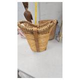 Hat Box, Wood Sculpture,  Basket w/Leather Straps