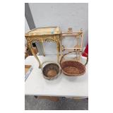 Coffee Table, Woven Shelf, And two Baskets