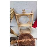 Coffee Table, Woven Shelf, And two Baskets