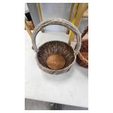 Coffee Table, Woven Shelf, And two Baskets