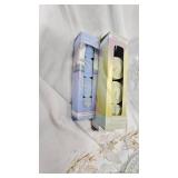 Clear Glass Basket/4 Oval Relish Dishes, Candles