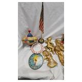 Gold Wall Sconce/Decore/Tin Planter/Holder and Spin Top