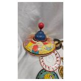 Gold Wall Sconce/Decore/Tin Planter/Holder and Spin Top