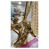 Brass  Mirror, Letter Holder and Picket Basket