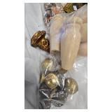 Cat Pics(raised), silver bell, wood puzzle and Misc Vintage