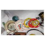 Metal Tea Set Pieces, Rubber Duck, Tin Stove and Light Fixture