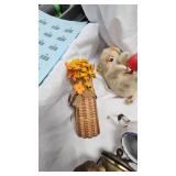 Metal Tea Set Pieces, Rubber Duck, Tin Stove and Light Fixture