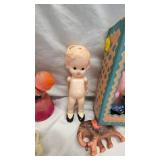 Vintage Porcelain, Plastic/Rubber Toys