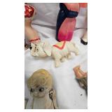 Vintage Porcelain, Plastic/Rubber Toys