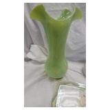Jadite Opalesccent Vase, Bathroom Vanity Set,