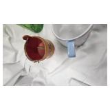 5Ct Handpainted Green Glasses, Planter, Rattle Toy