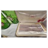 5Ct Handpainted Green Glasses, Planter, Rattle Toy