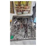 Fabrege Style Egg, Plates, Grape Vine Flower Pot, Horse Tin Box