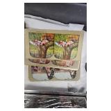 Fabrege Style Egg, Plates, Grape Vine Flower Pot, Horse Tin Box