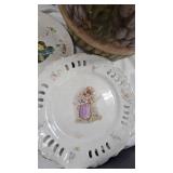 Fabrege Style Egg, Plates, Grape Vine Flower Pot, Horse Tin Box