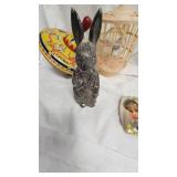 Spin Top, Ceramic Rabit Rabbit Coin Bank, Candy Dish
