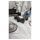 Scotty Black and White Whiskey Holder, Scotty Dog, Snow Globe