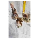 Cow Figure, Rooster, Woman Pin Cushion