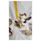 Cow Figure, Rooster, Woman Pin Cushion