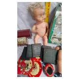 Mini Historical Books, Doll Furniture, additional metal tea set pieces