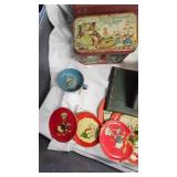 Mini Historical Books, Doll Furniture, additional metal tea set pieces