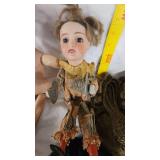 Antique Jester Clown Doll and Leather Doll Body, additional Porcelain Doll