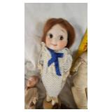 Misc Porcelain Dolls, parts, and Leather Bodies and Ben Franklin Style Vintage Glasses