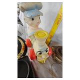 Top, Horseshoe Toss Game, Rubber Train/Conductor Toy