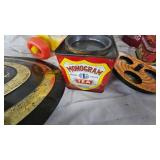 Top, Horseshoe Toss Game, Rubber Train/Conductor Toy