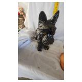 Scotty Figure and Terra Cotta Bunny Planter