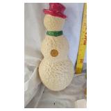 Ceramic Village Pieces and Molded Snowman