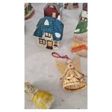 Ceramic Village Pieces and Molded Snowman